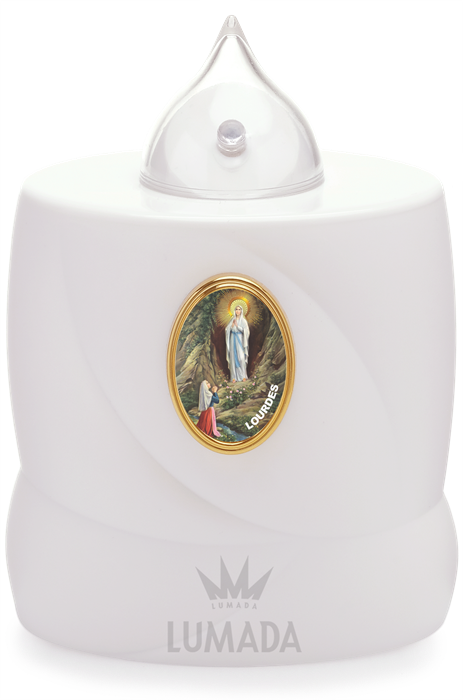 Picture of CANDLE LUMADA VDS50101 WHITE (RED/STILL) D08 LOURDES - SKU: VDS501B-2D08