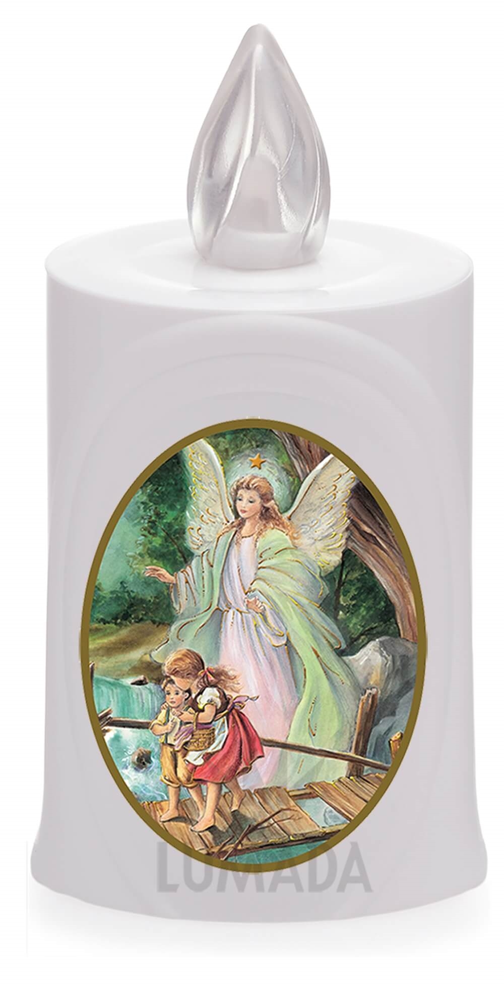 CANDLE LUMADA LES050 WHITE (YELLOW/FLAME) D10 ANGEL - SKU: LES050B-6D10