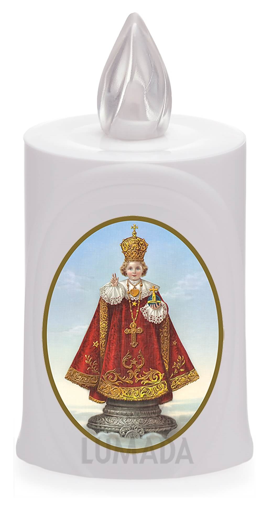 CANDLE LUMADA LES050 WHITE (YELLOW/FLAME) D11 LITTLE JESUS - SKU: LES050B-6D11