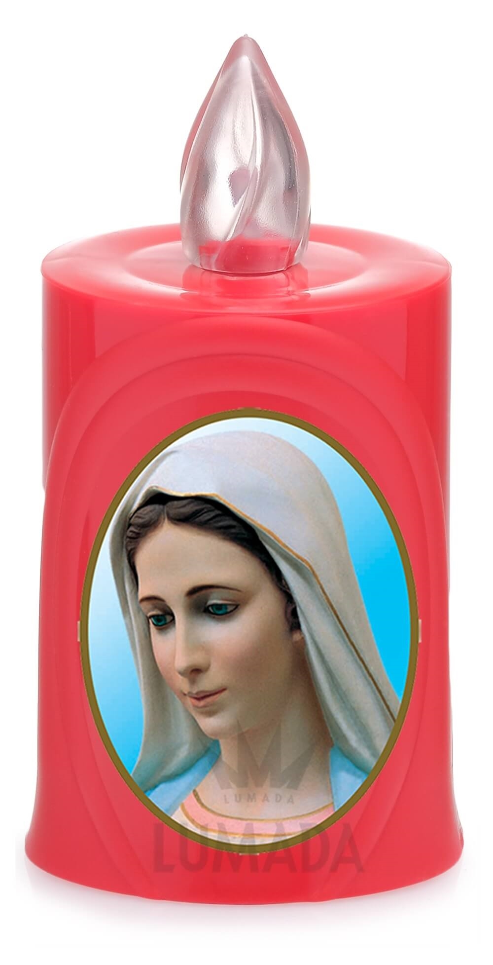 CANDLE LUMADA LES050 RED (YELLOW/FLAME) D01 MEDJUGORJE - SKU: LES050R-6D01