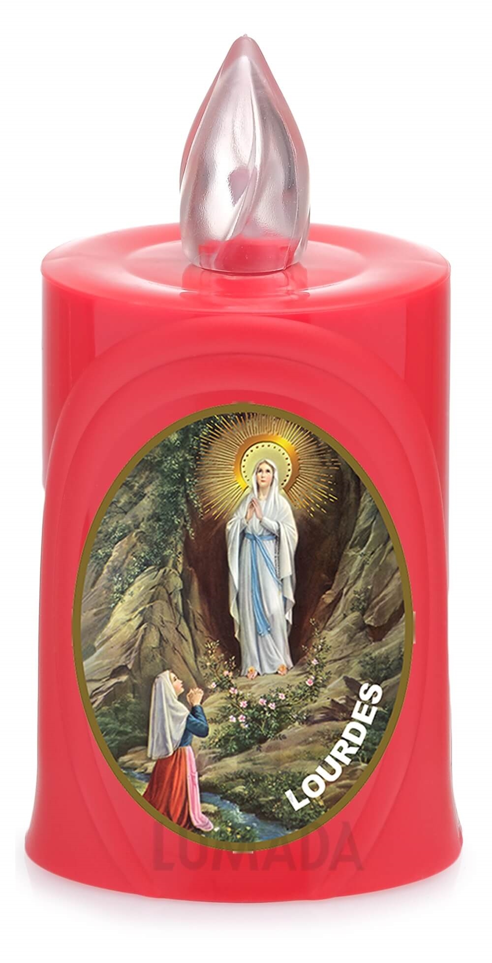 CANDLE LUMADA LES050 RED (YELLOW/FLAME) D08 LOURDES - SKU: LES050R-6D08