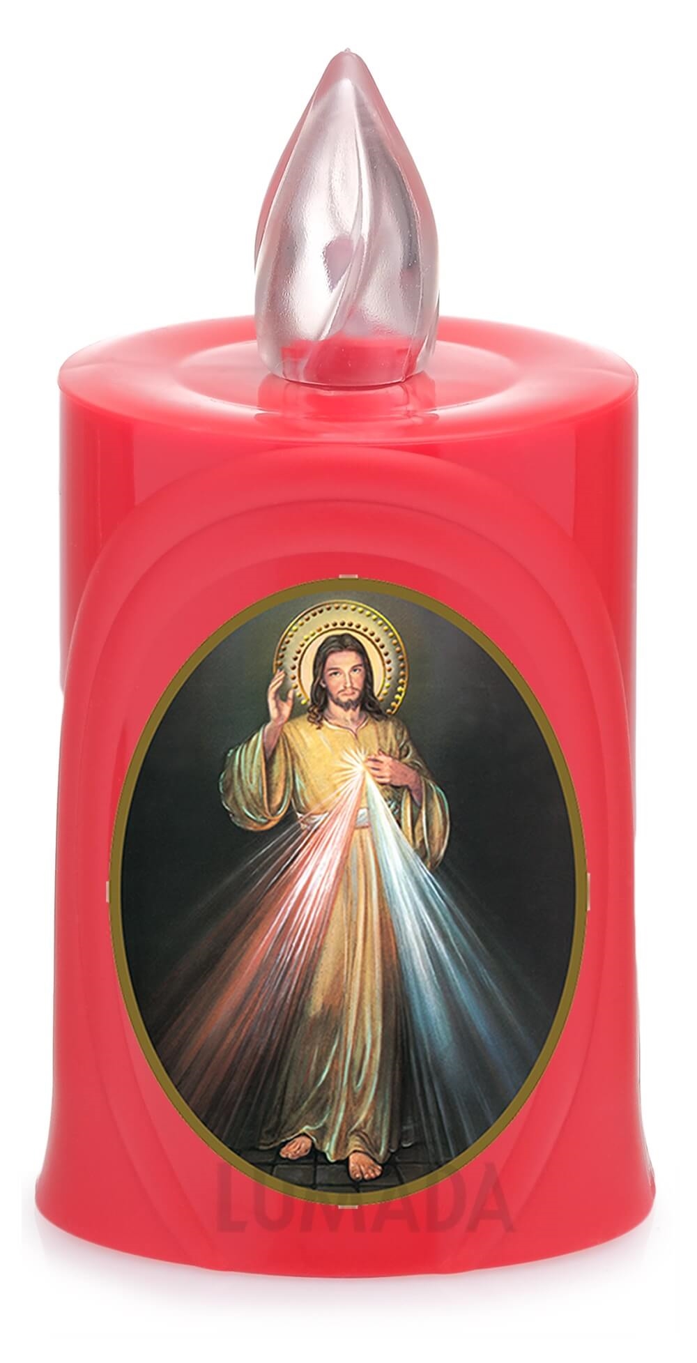 CANDLE LUMADA LES050 RED (YELLOW/FLAME) D14 JESUS - SKU: LES050R-6D14