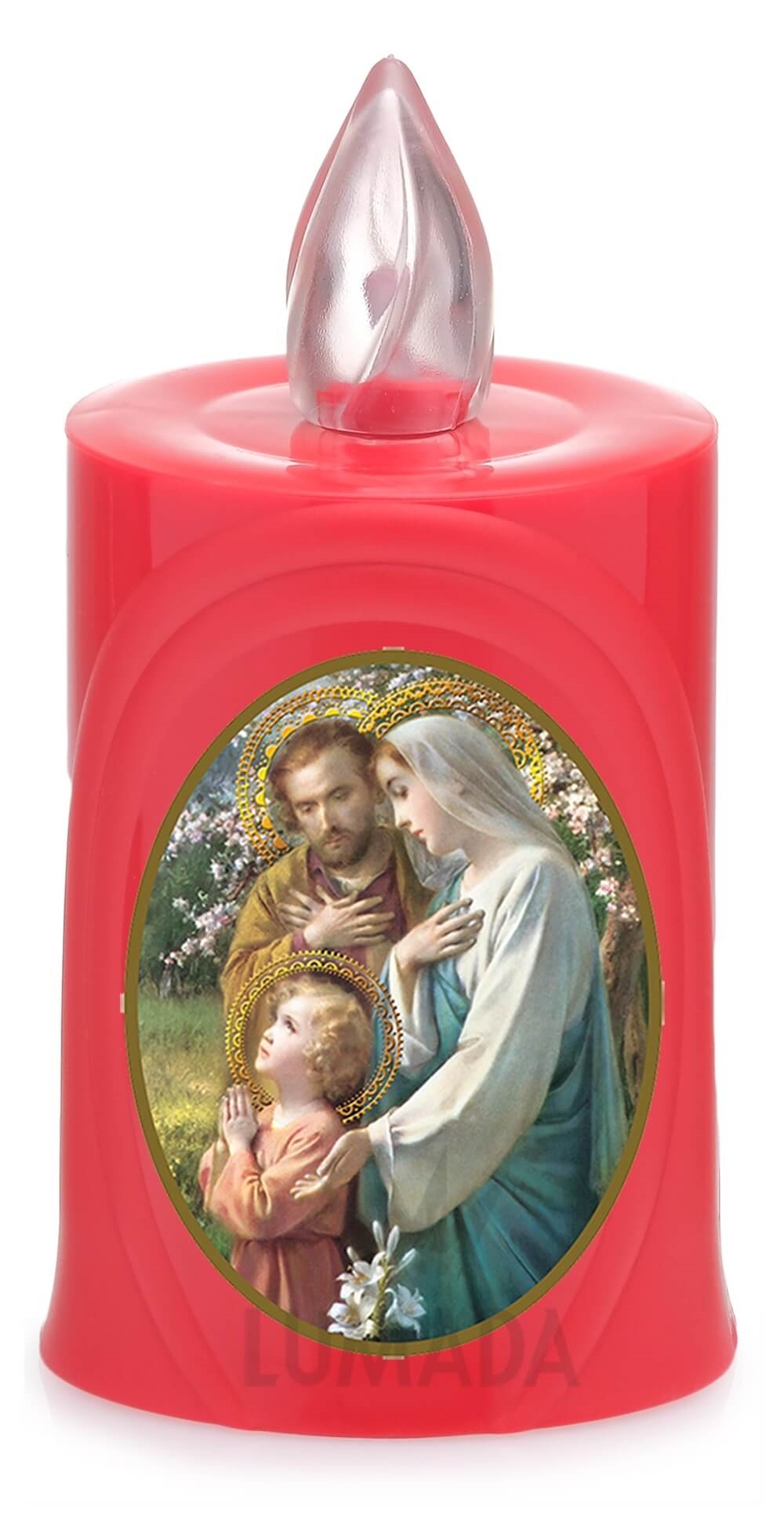 CANDLE LUMADA LES050 RED (YELLOW/FLAME) D15 HOLY FAMILY - SKU: LES050R-6D15