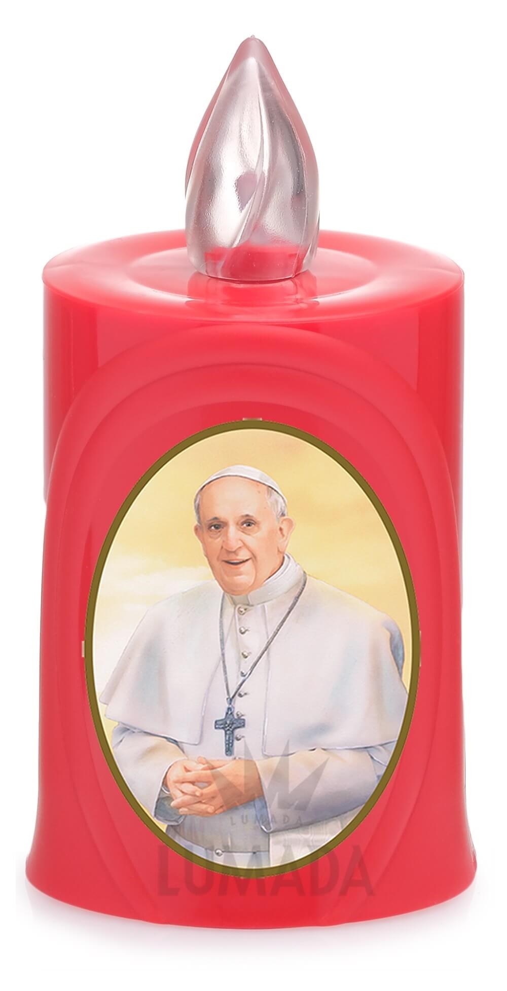 CANDLE LUMADA LES050 RED (YELLOW/FLAME) D20 POPE FRANCIS - SKU: LES050R-6D20