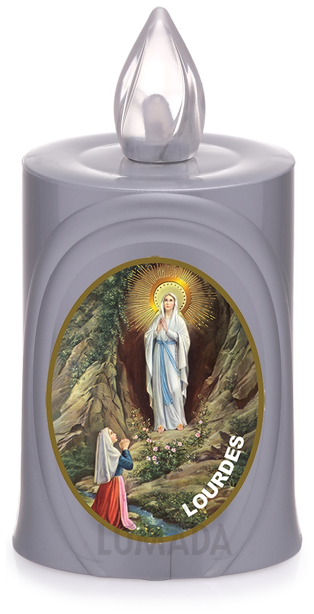 CANDLE LUMADA LES050 SILVER (YELLOW/FLAME) D08 LOURDES - SKU: LES050S-6D08