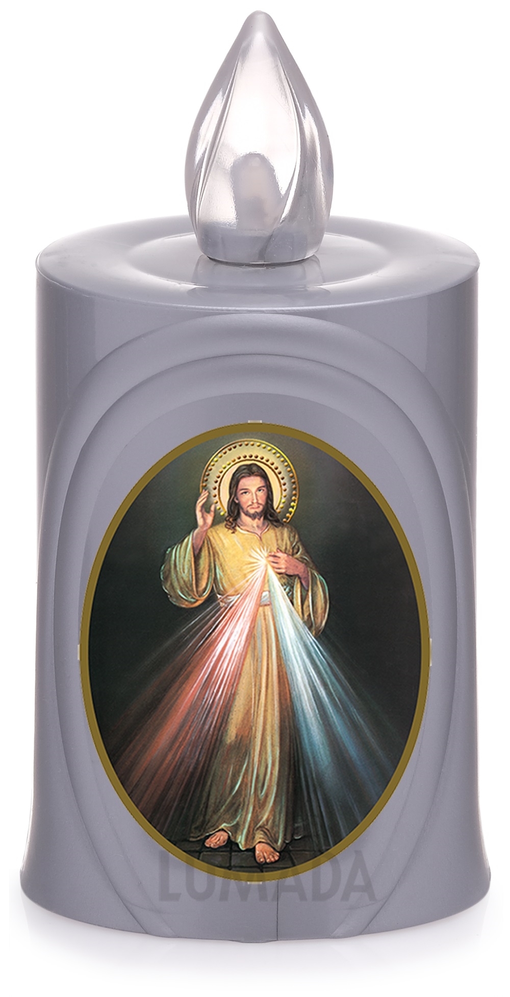 CANDLE LUMADA LES050 SILVER (YELLOW/FLAME) D14 JESUS - SKU: LES050S-6D14