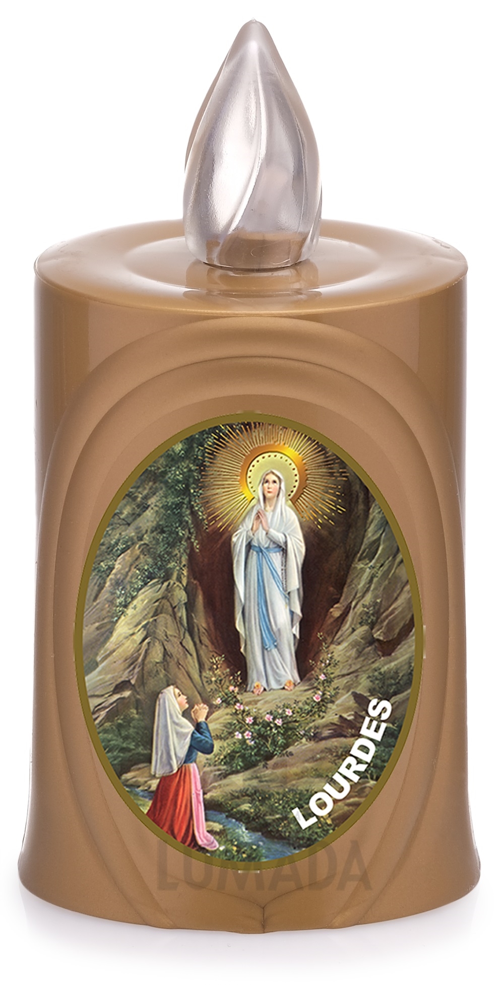 CANDLE LUMADA LES050 GOLD (YELLOW/FLAME) D08 LOURDES - SKU: LES050Z-6D08