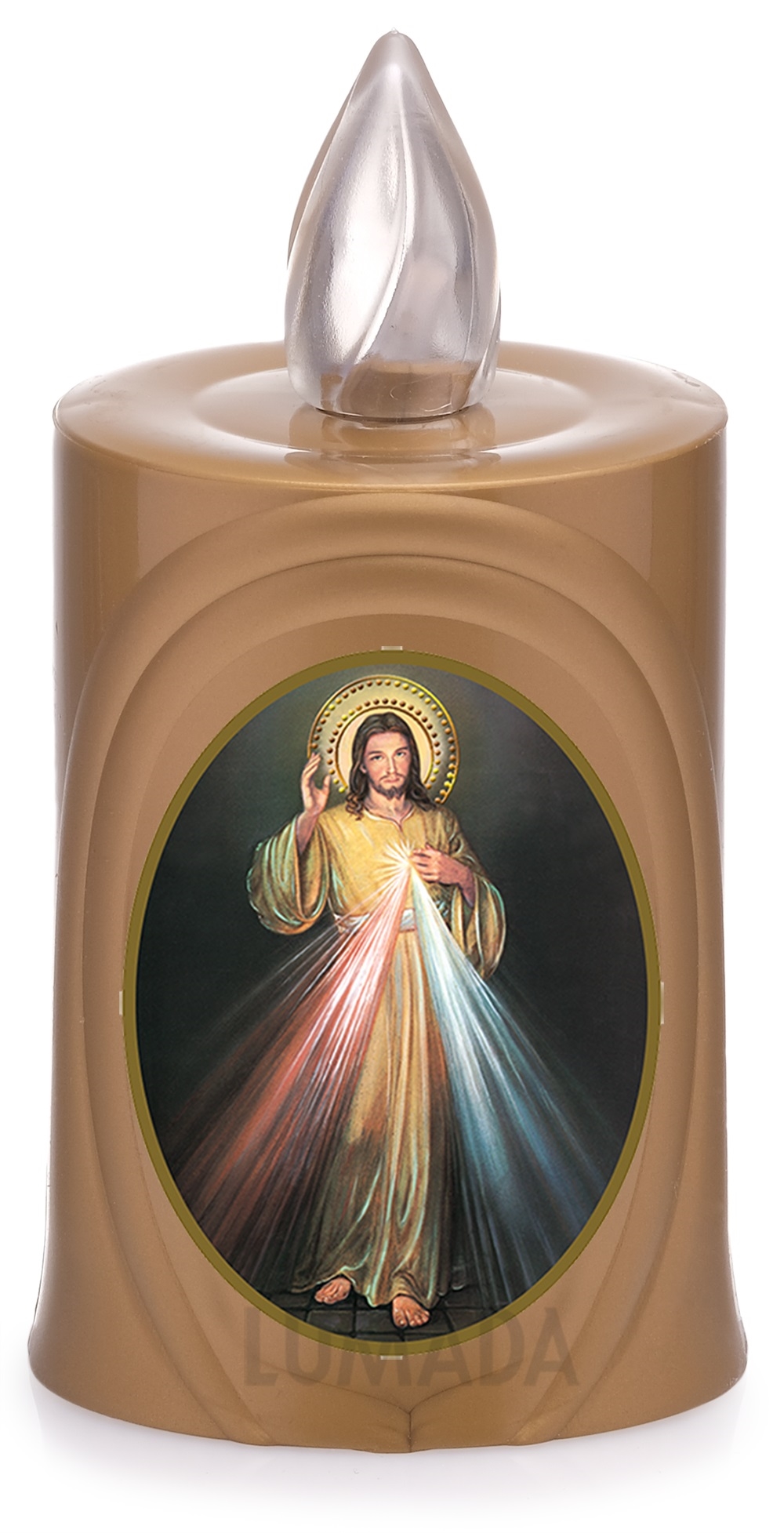 CANDLE LUMADA LES050 GOLD (YELLOW/FLAME) D14 JESUS - SKU: LES050Z-6D14