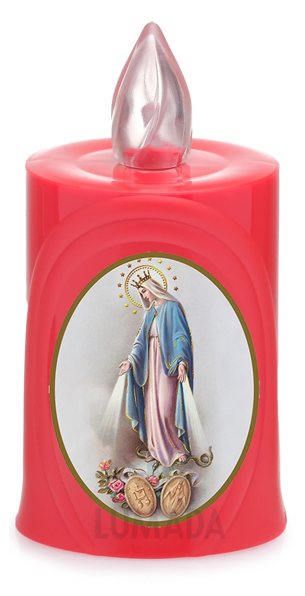 CANDLE LUMADA LES050 RED (YELLOW/FLAME) D06 DEVINE MERCY - SKU: LES050R-6D06