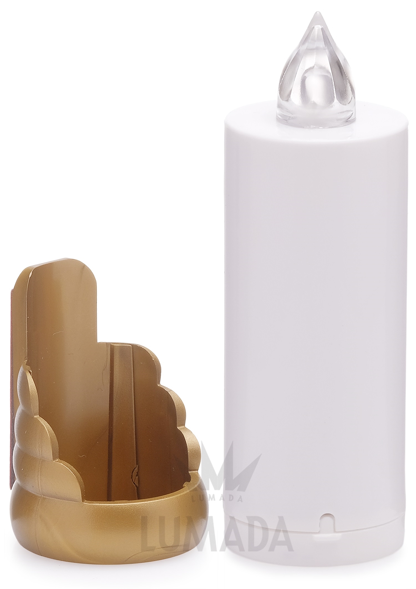 CANDLE LUMADA VDI250 WHITE (WHITE/FLICK.) - GOLD SUPPORT - SKU: VDI250B-7CHZ